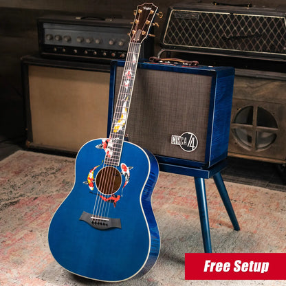 Taylor Custom Shop C17e 2025 Catch Event #41 Grand Pacific Acoustic/Electric Guitar - Living Blue Jewel with Circa 74 Amp and Hardshell Case - Floor Model