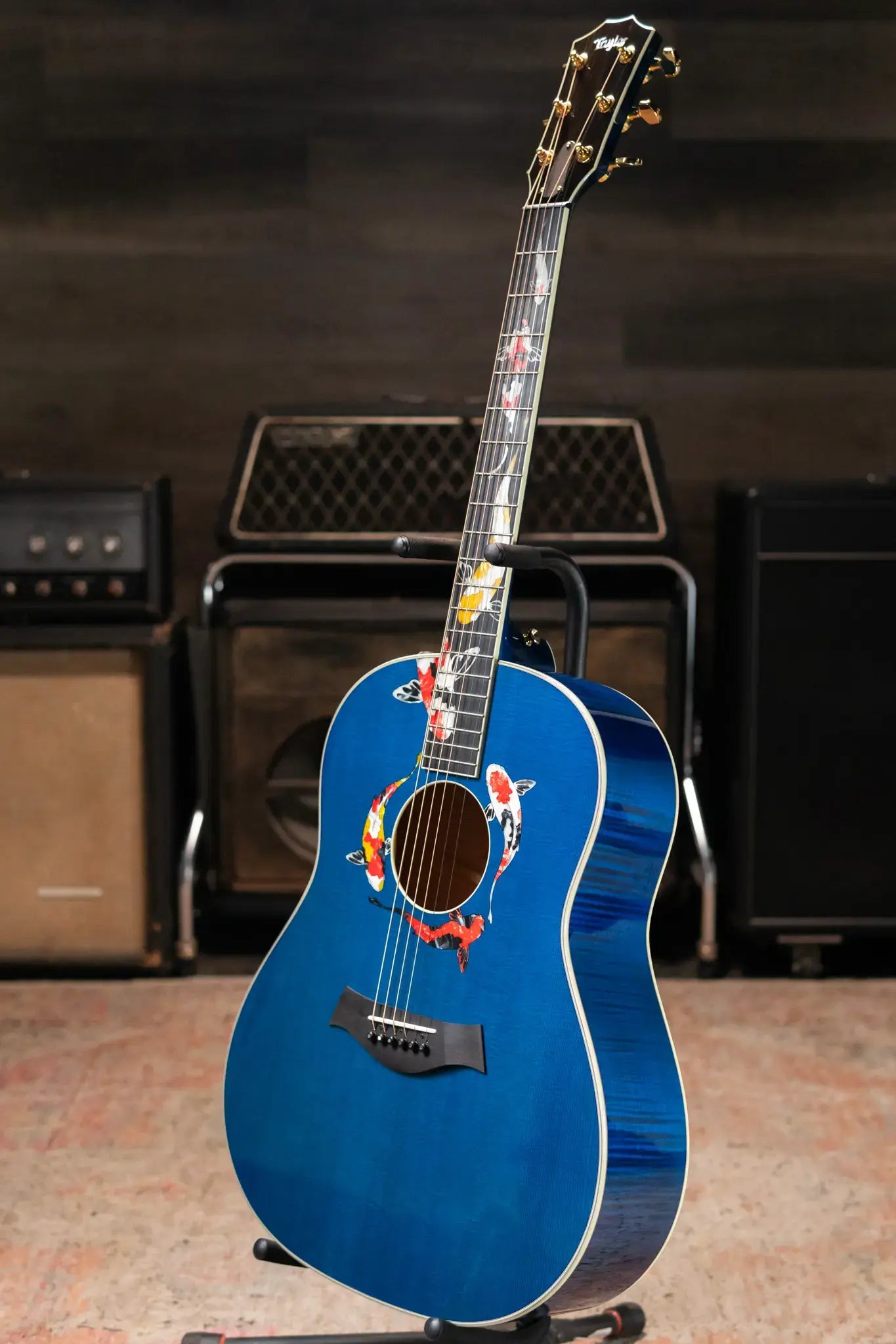 Taylor Custom Shop C17e 2025 Catch Event #41 Grand Pacific Acoustic/Electric Guitar - Living Blue Jewel with Circa 74 Amp and Hardshell Case - Floor Model