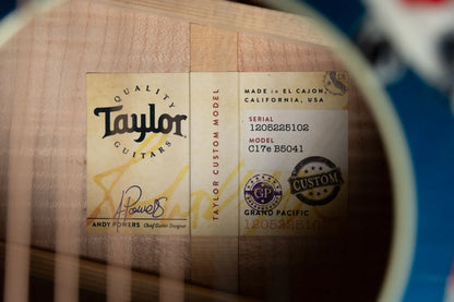 Taylor Custom Shop C17e 2025 Catch Event #41 Grand Pacific Acoustic/Electric Guitar - Living Blue Jewel with Circa 74 Amp and Hardshell Case - Floor Model