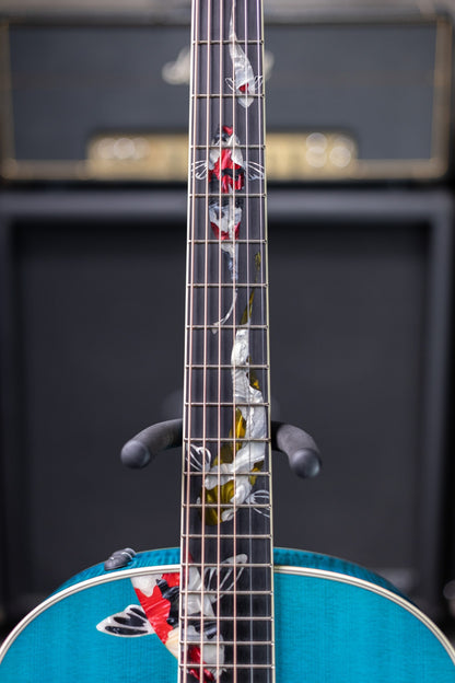 Taylor Custom Shop C17e Koi Fish Grand Pacific Acoustic/Electric Guitar - Living Blue Jewel with Hardshell Case