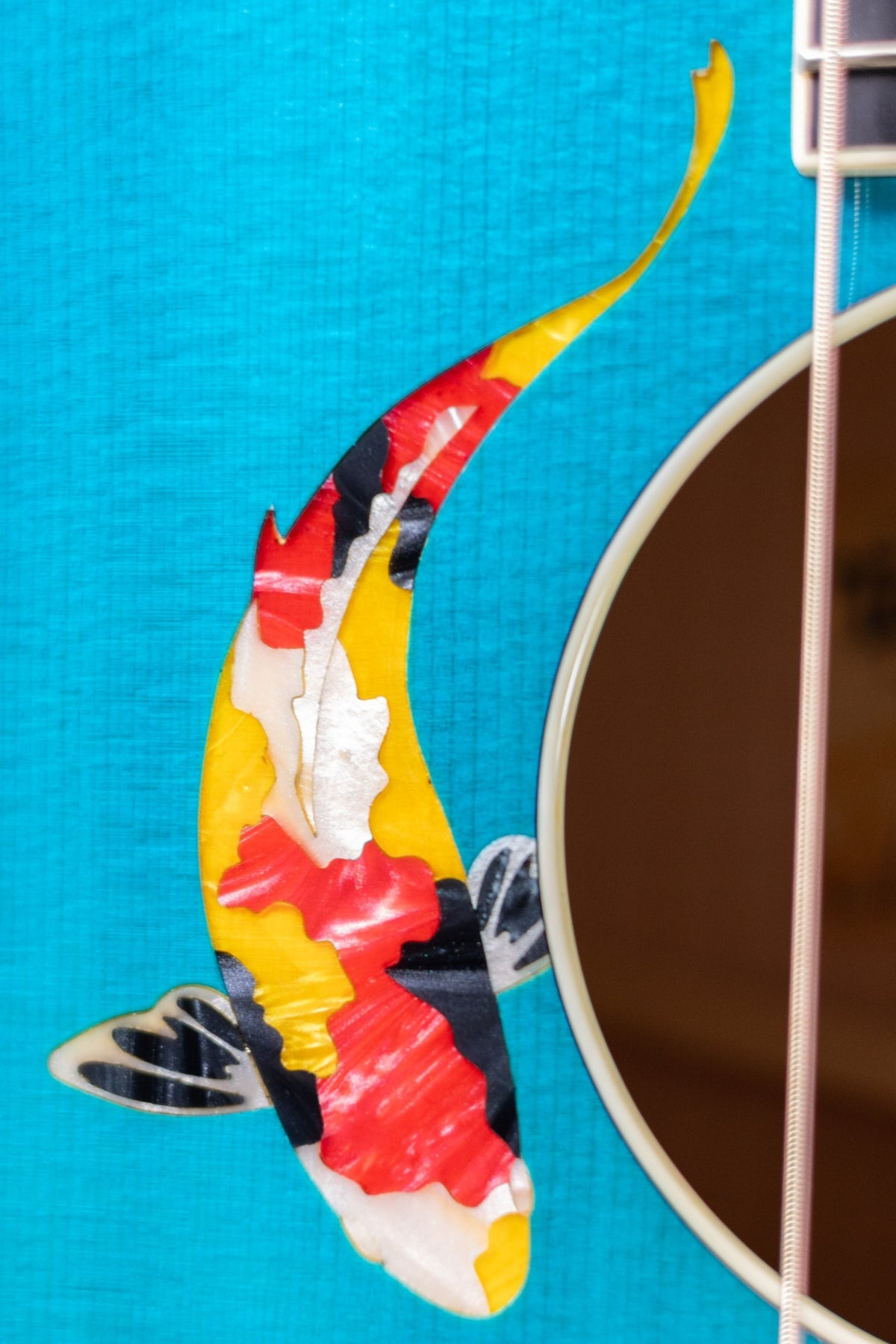 Taylor Custom Shop C17e Koi Fish Grand Pacific Acoustic/Electric Guitar - Living Blue Jewel with Hardshell Case