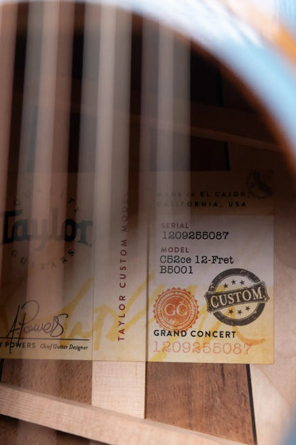 Taylor Custom Shop C52ce 12-Fret NAMM B5001 12-String Grand Concert Acoustic/Electric Guitar - Quilt Maple/Lutz with Hardshell Case