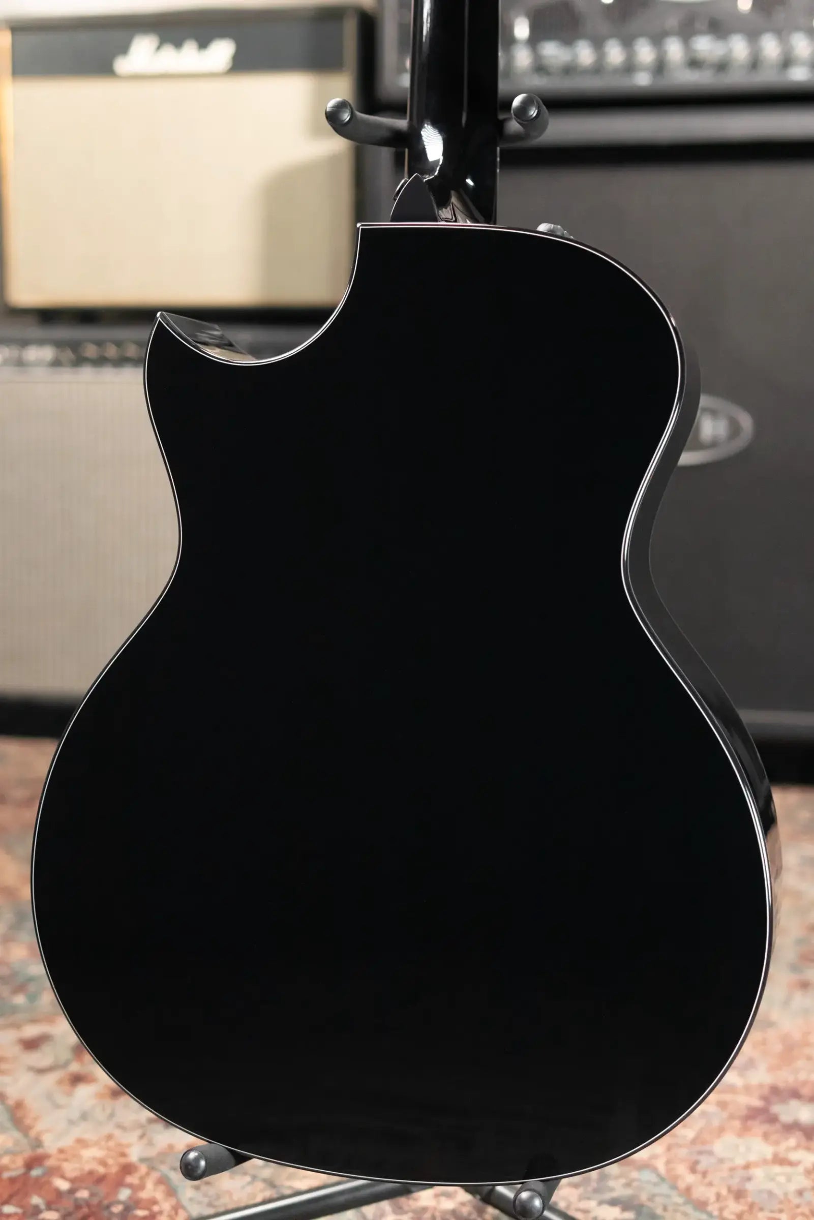Taylor Custom Shop Grand Auditorium Acoustic/Electric Guitar - Hot Rod Black with Hardshell Case - Factory Demo