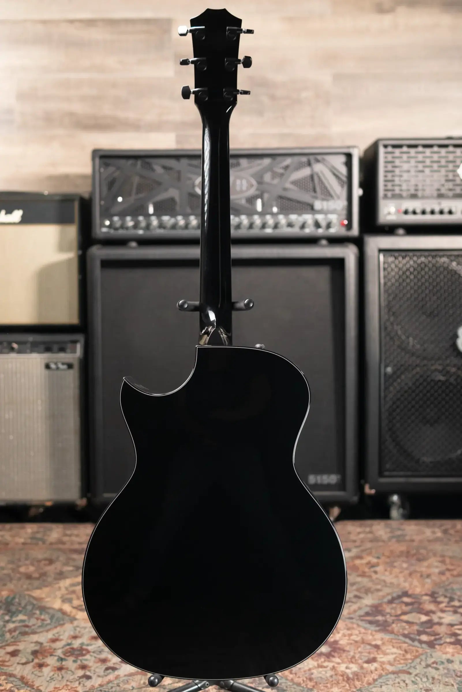 Taylor Custom Shop Grand Auditorium Acoustic/Electric Guitar - Hot Rod Black with Hardshell Case - Factory Demo