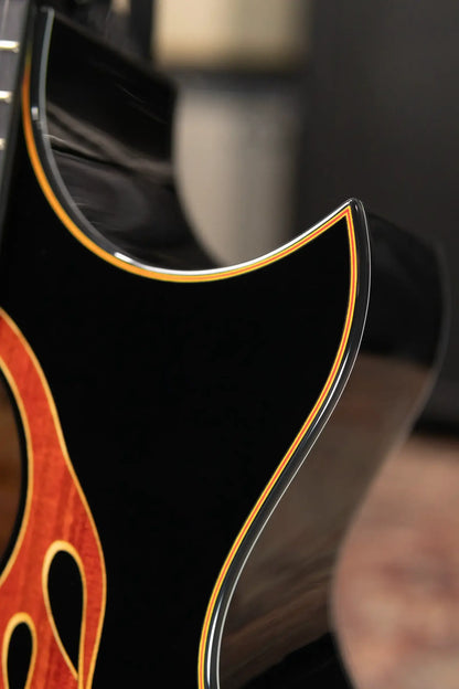 Taylor Custom Shop Grand Auditorium Acoustic/Electric Guitar - Hot Rod Black with Hardshell Case - Factory Demo
