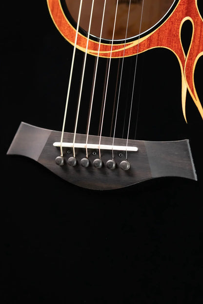 Taylor Custom Shop Grand Auditorium Acoustic/Electric Guitar - Hot Rod Black with Hardshell Case - Factory Demo