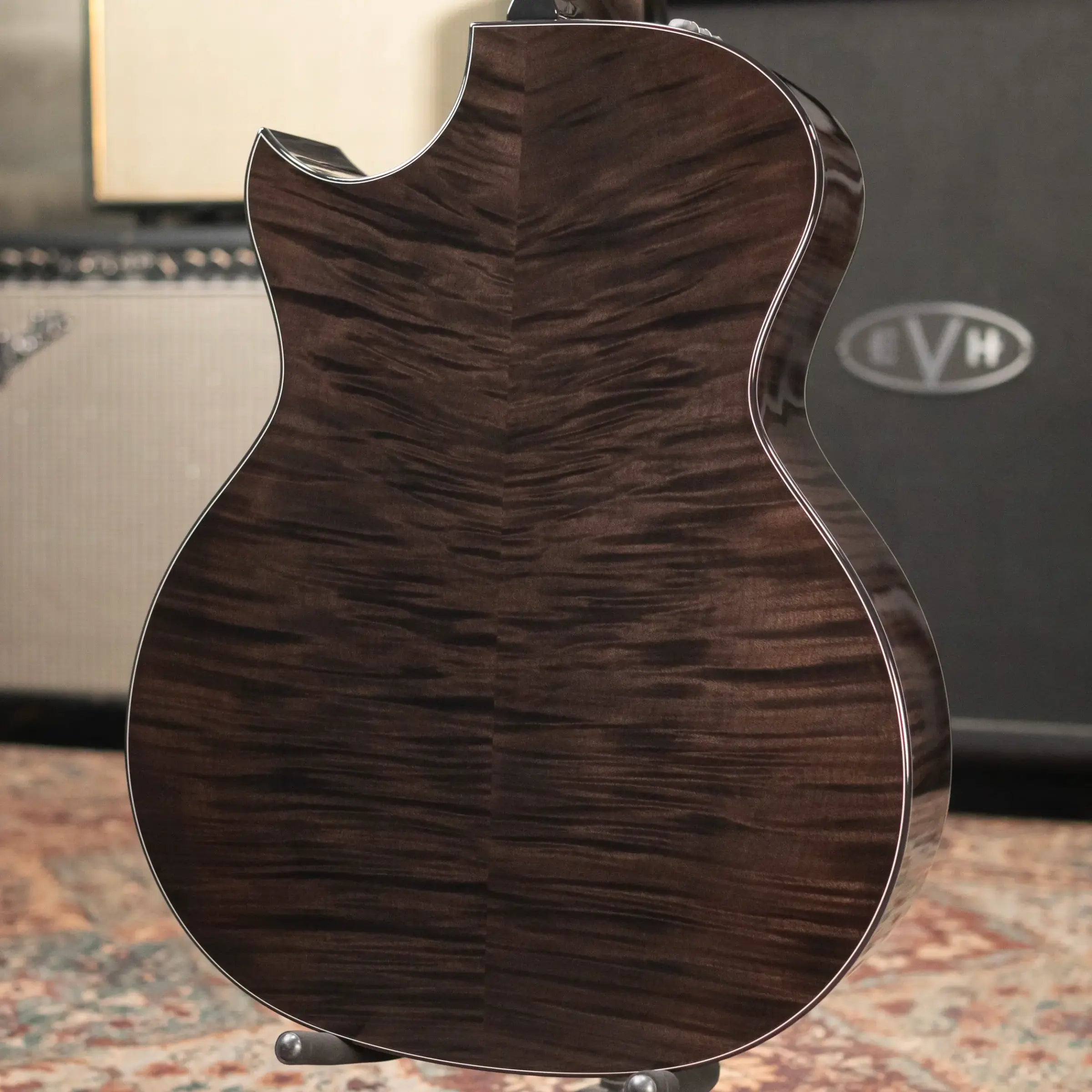 Taylor Custom Shop Grand Auditorium Acoustic/Electric Guitar - Hot Rod Black with Hardshell Case