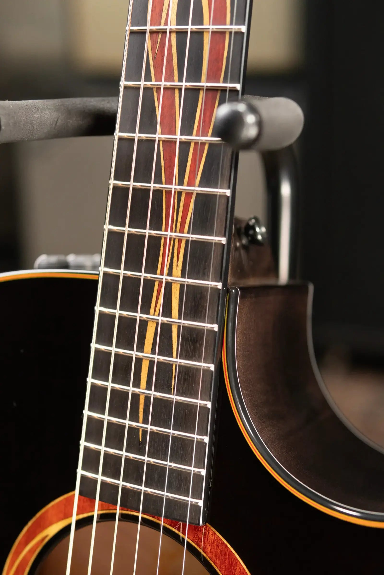 Taylor Custom Shop Grand Auditorium Acoustic/Electric Guitar - Hot Rod Black with Hardshell Case