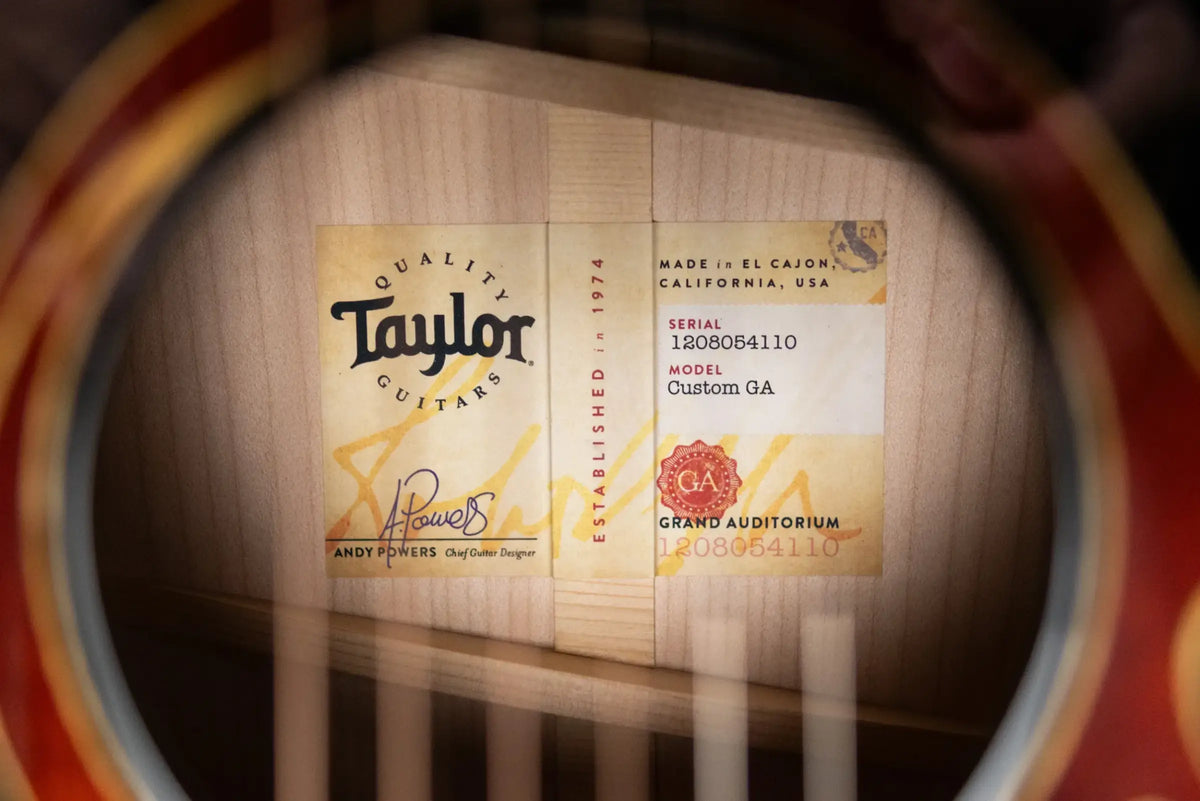 Taylor Custom Shop Grand Auditorium Acoustic/Electric Guitar - Hot Rod Black with Hardshell Case