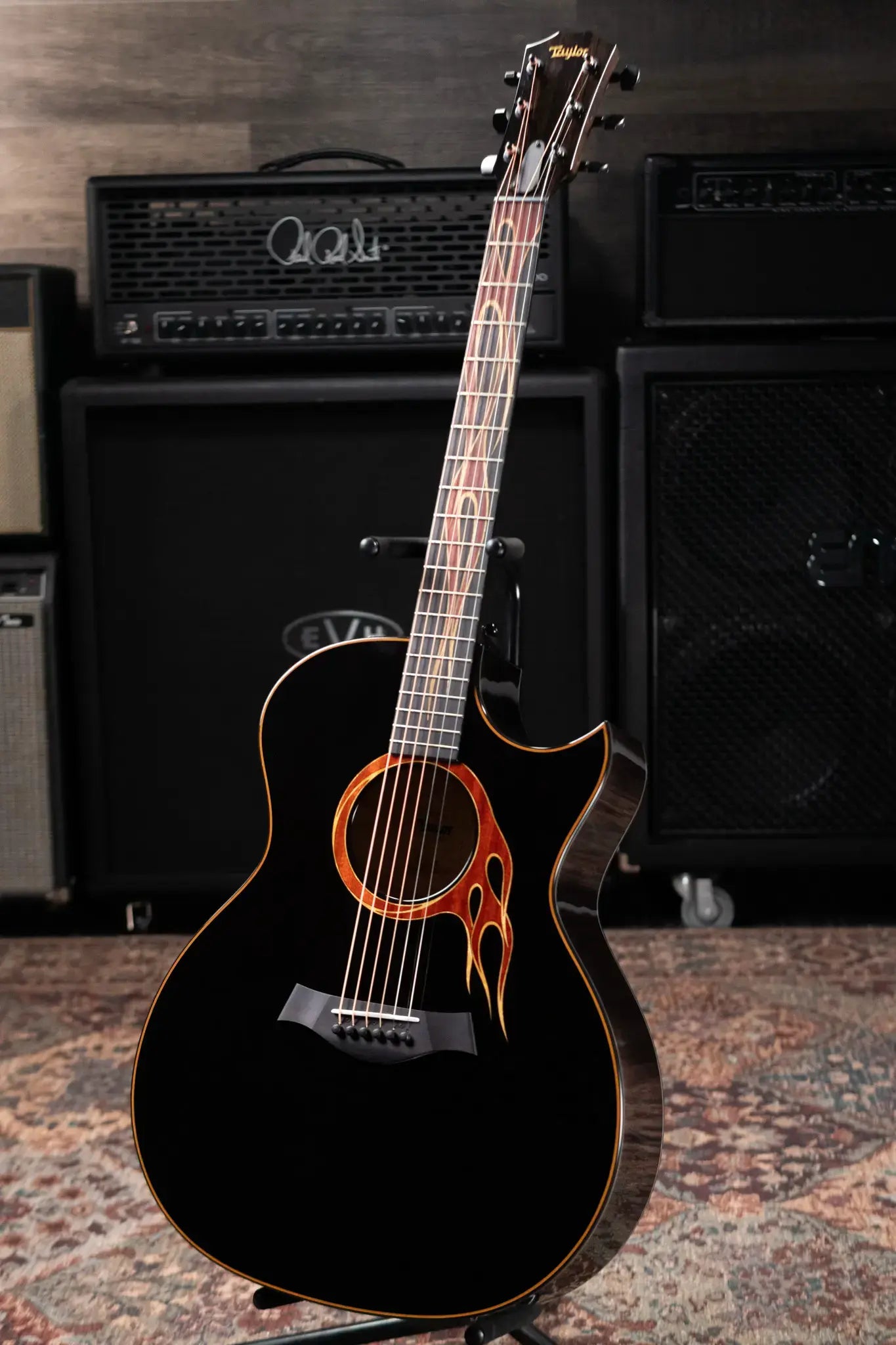 Taylor Custom Shop Grand Auditorium Acoustic/Electric Guitar - Hot Rod Charcoal with Hardshell Case