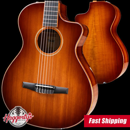 Taylor Custom Grand Concert Nylon #12941 Sinker Redwood/Figured Ironbark Acoustic/Electric Guitar with Hardshell Case