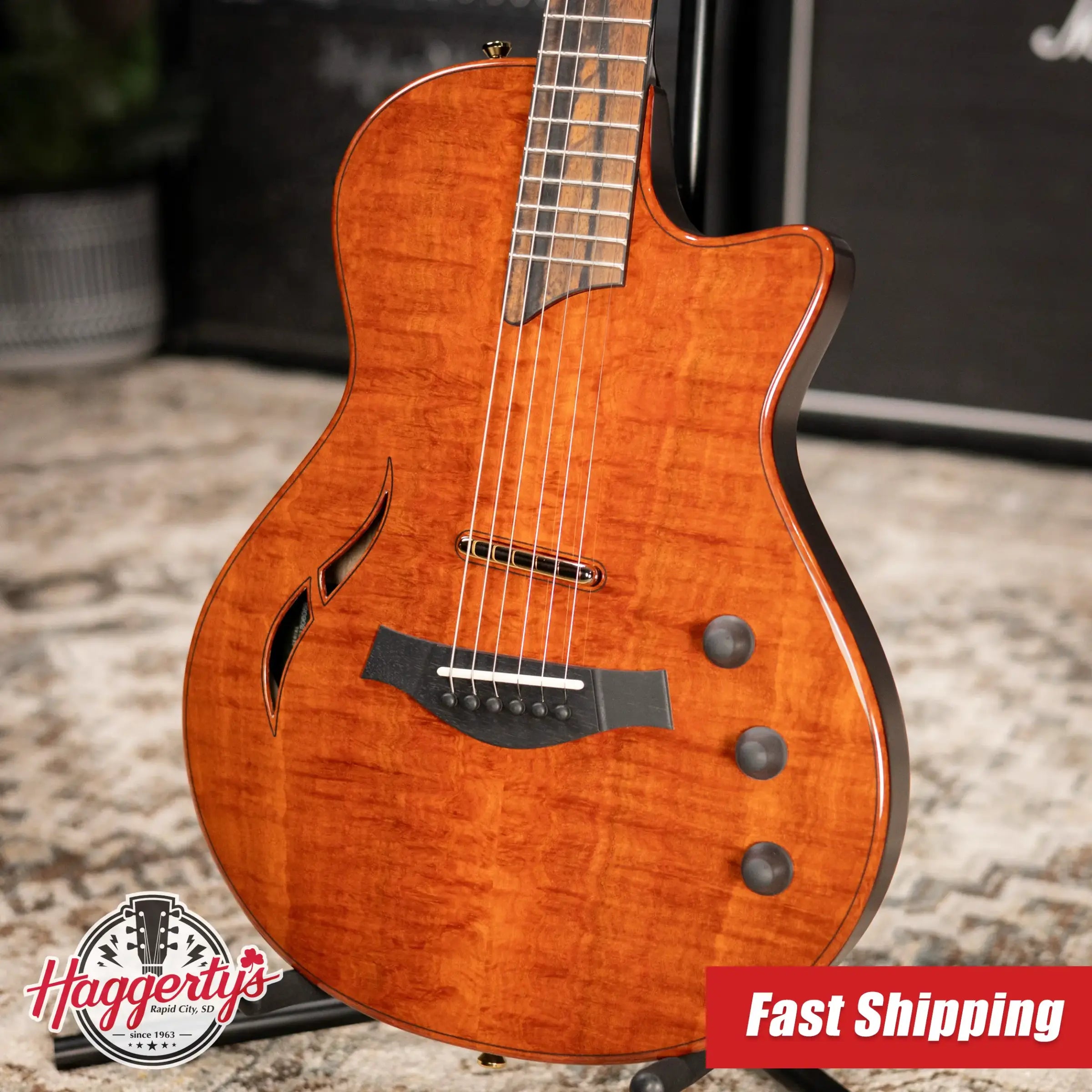 Taylor Custom Shop T5z Custom #C0960 Figured Ironbark/Shamel Ash Hollow Body Electric Guitar with Hardshell Case
