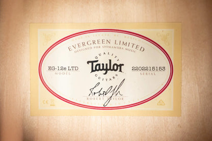 Taylor EG-12e LTD Academy Lutz Spruce/Maple Grand Concert Acoustic/Electric Guitar with Gig Bag