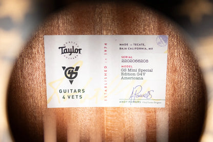 Taylor GS Mini Special Edition Guitars 4 Veterans Acoustic Guitar with GS Mini Bag