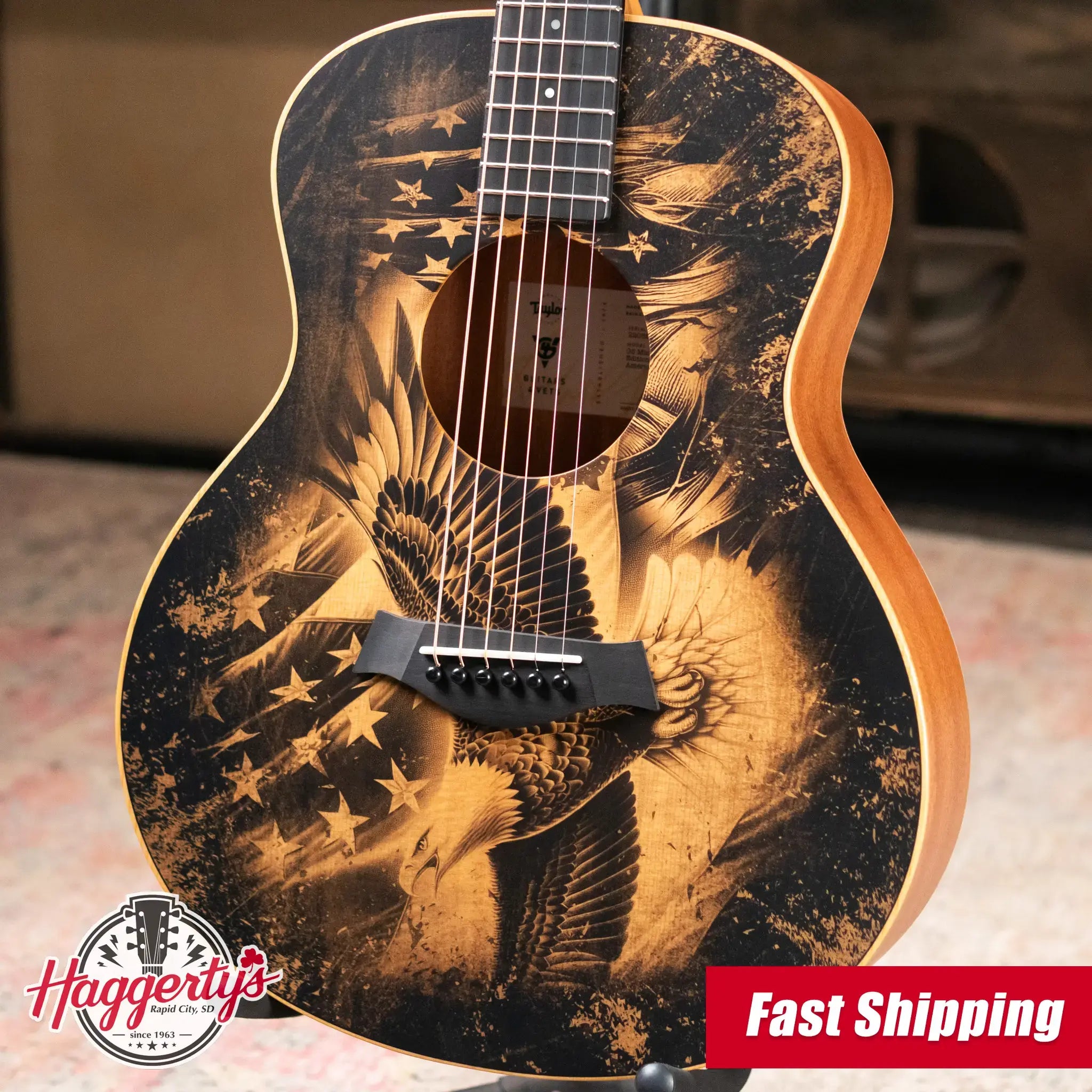 Taylor GS Mini Special Edition Guitars 4 Vets Americana Acoustic Guitar with GS Mini Bag