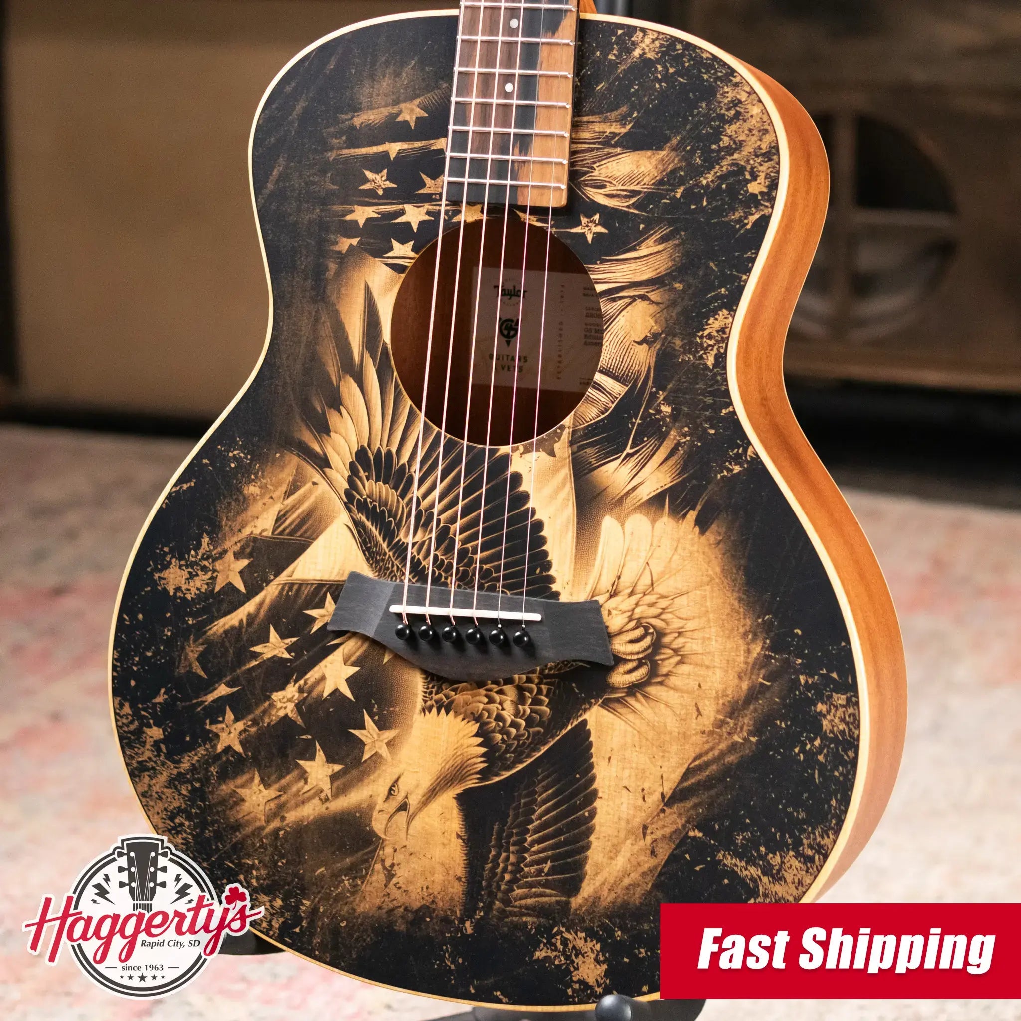 Taylor GS Mini Special Edition Guitars 4 Vets Americana Acoustic Guitar with GS Mini Bag