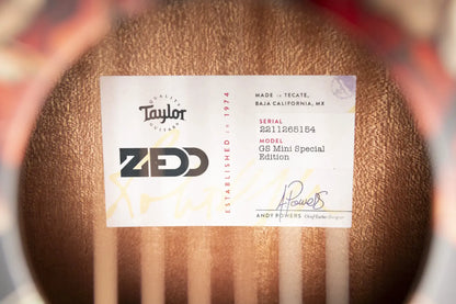 Taylor GS Mini Special Edition ZEDD Telos Acoustic Guitar with Gig Bag