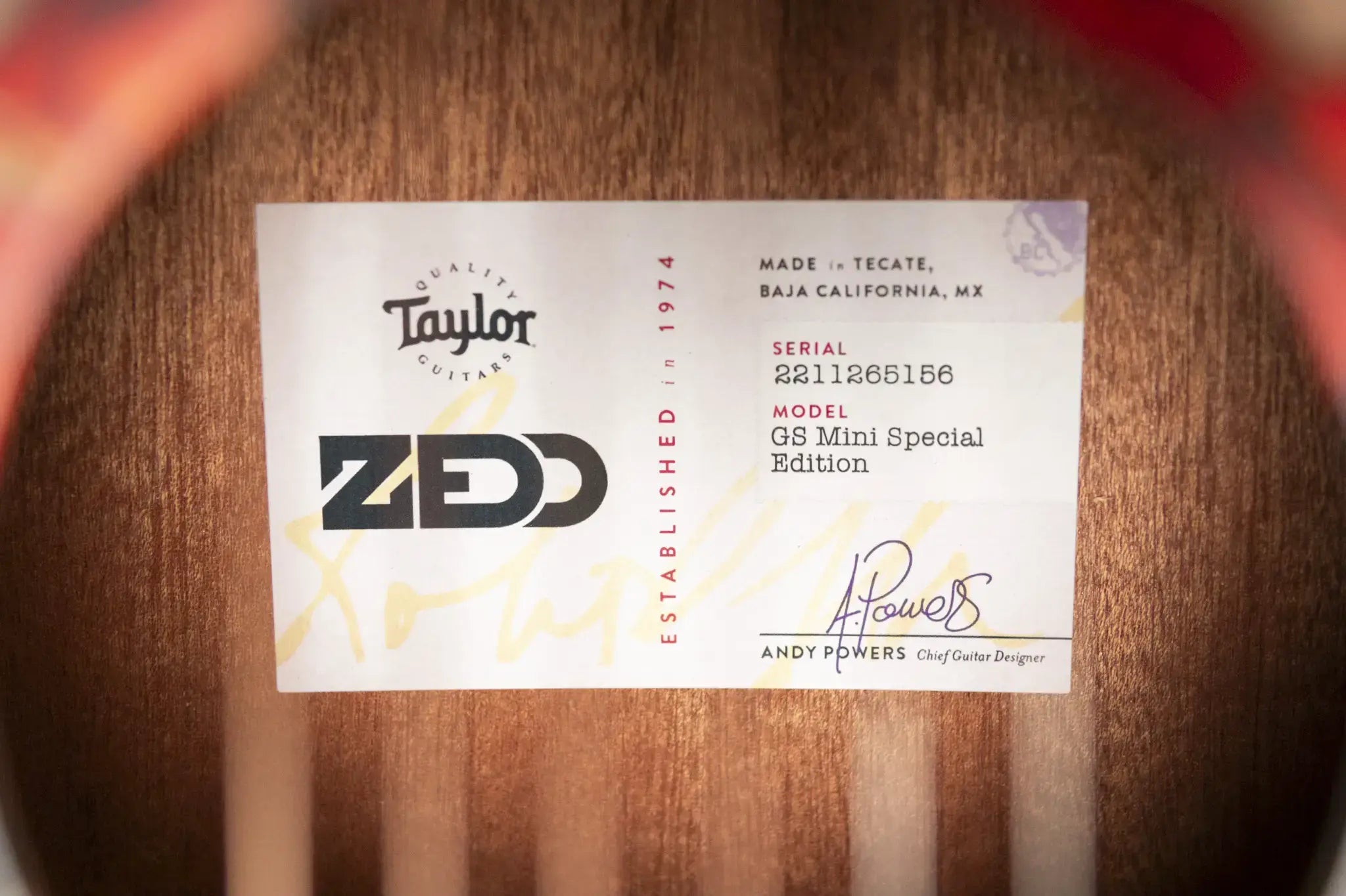 Taylor GS Mini Special Edition ZEDD Telos Acoustic Guitar with Gig Bag