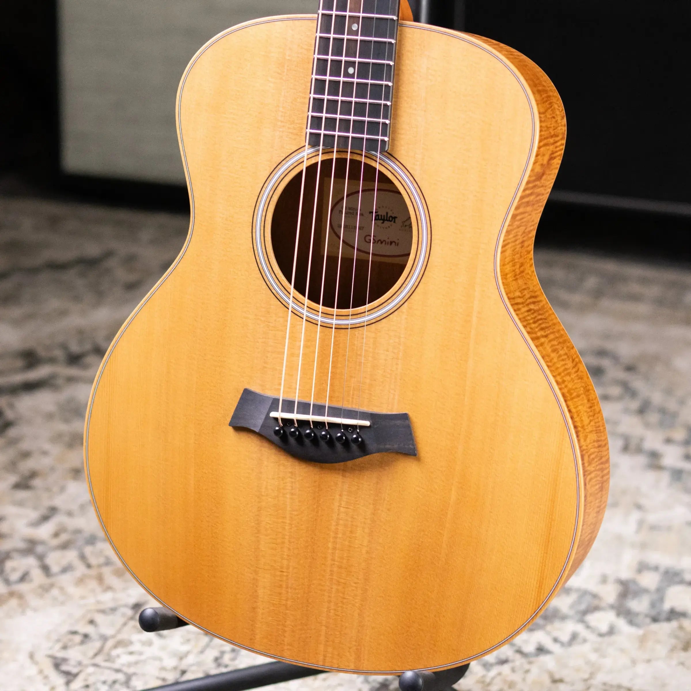 Taylor GS Mini-e Acoustic/Electric Guitar - Figured Koa with GS Mini Hard Bag