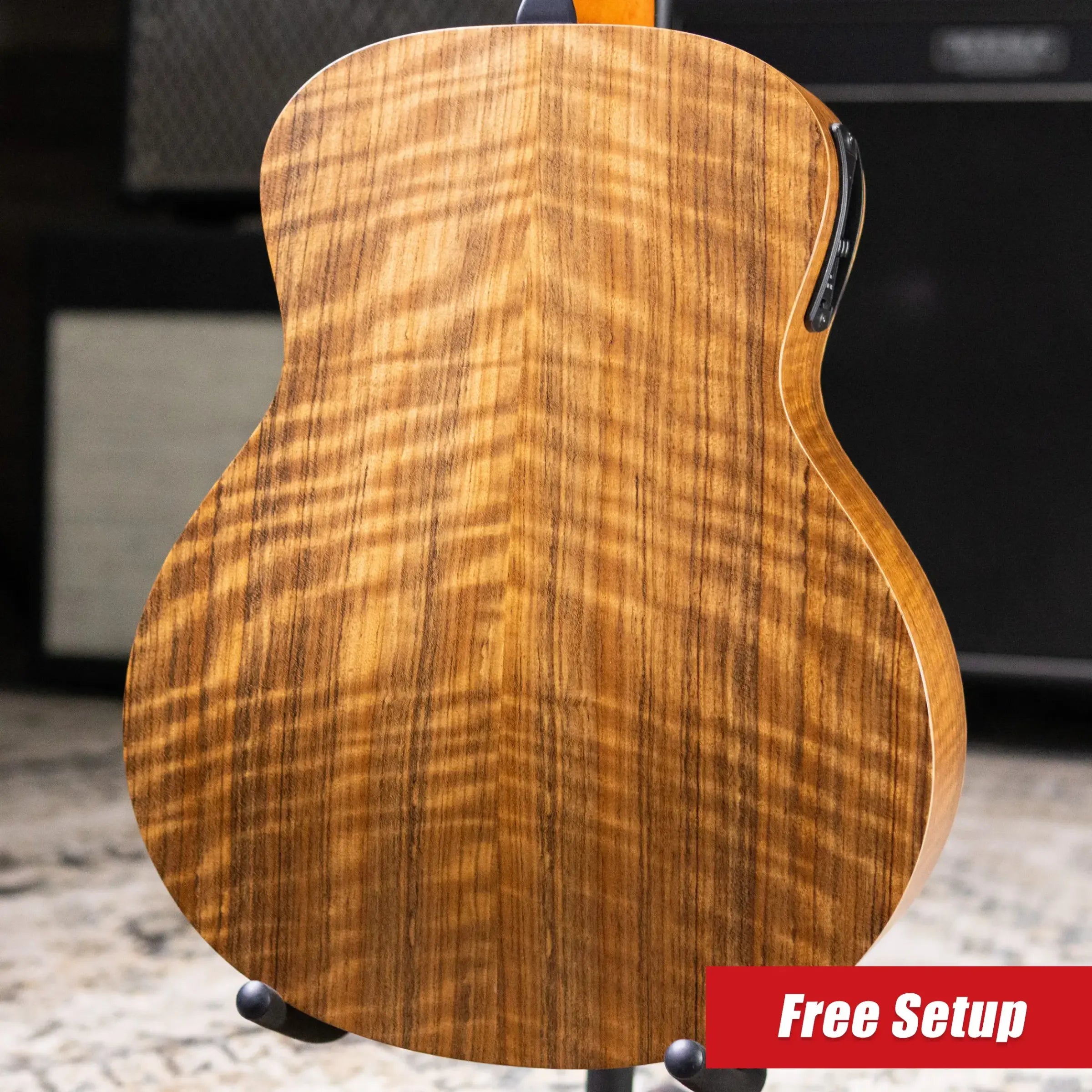 Taylor GS Mini-e Acoustic/Electric Guitar - Figured Ovangkol with GS Mini Hard Bag - Factory Demo