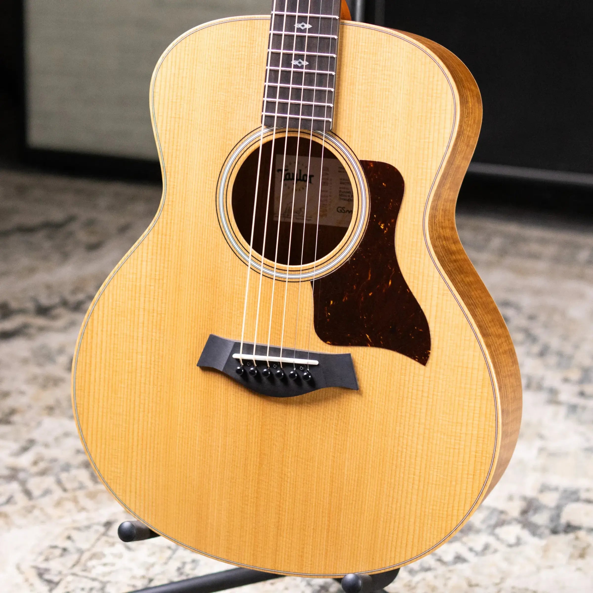 Taylor GS Mini-e Acoustic/Electric Guitar - Figured Ovangkol with GS Mini Hard Bag - Factory Demo