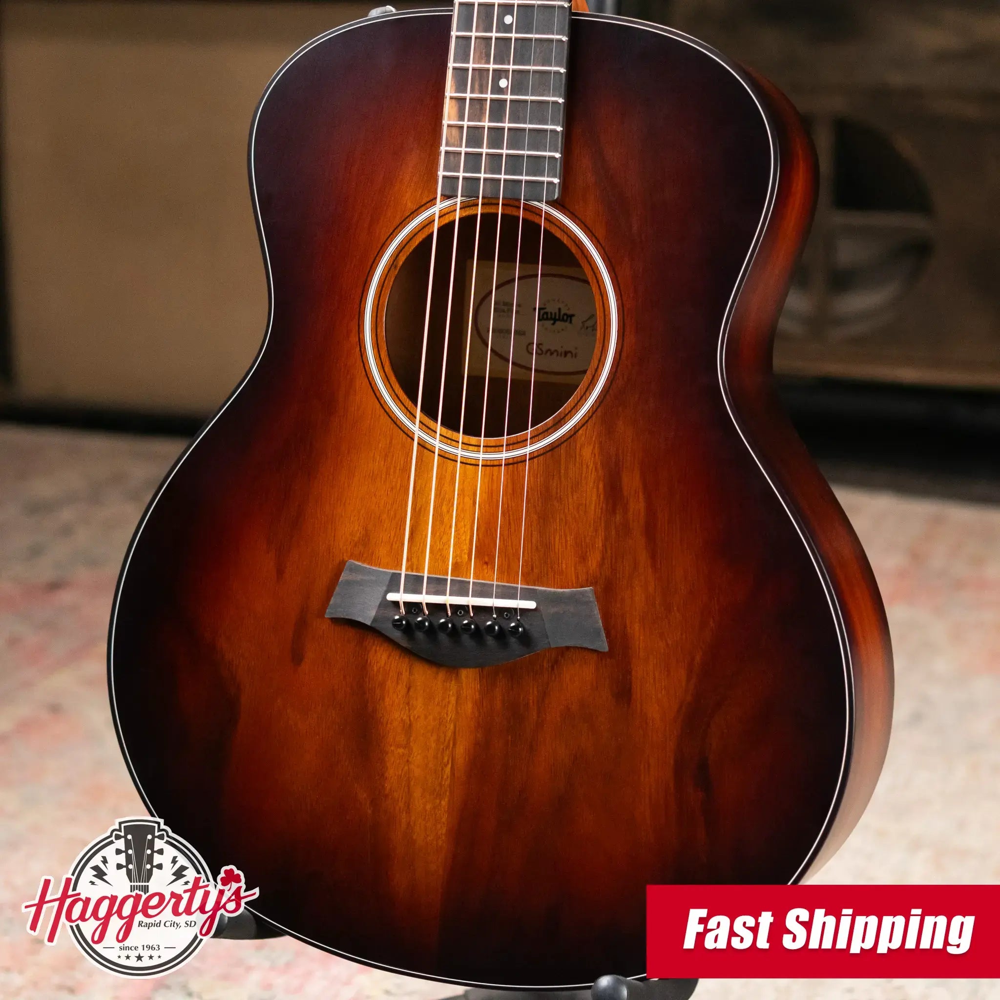 Taylor GS Mini-e Koa Plus Acoustic-Electric Guitar - Shaded Edge Burst with Aerocase