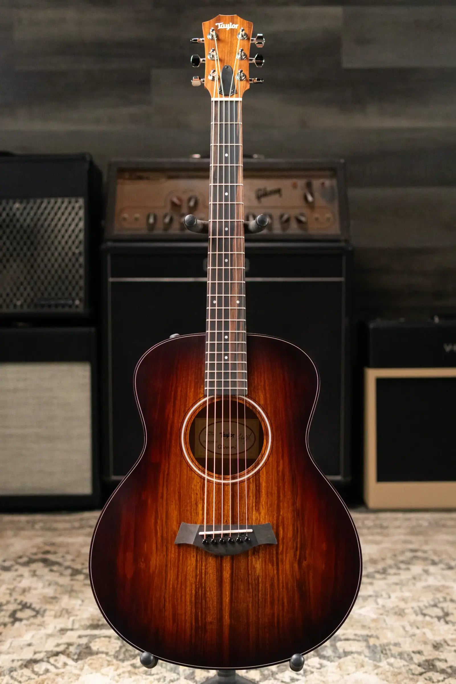 Taylor GS Mini-e Koa Plus Acoustic/Electric Guitar - Shaded Edge Burst with Gig Bag