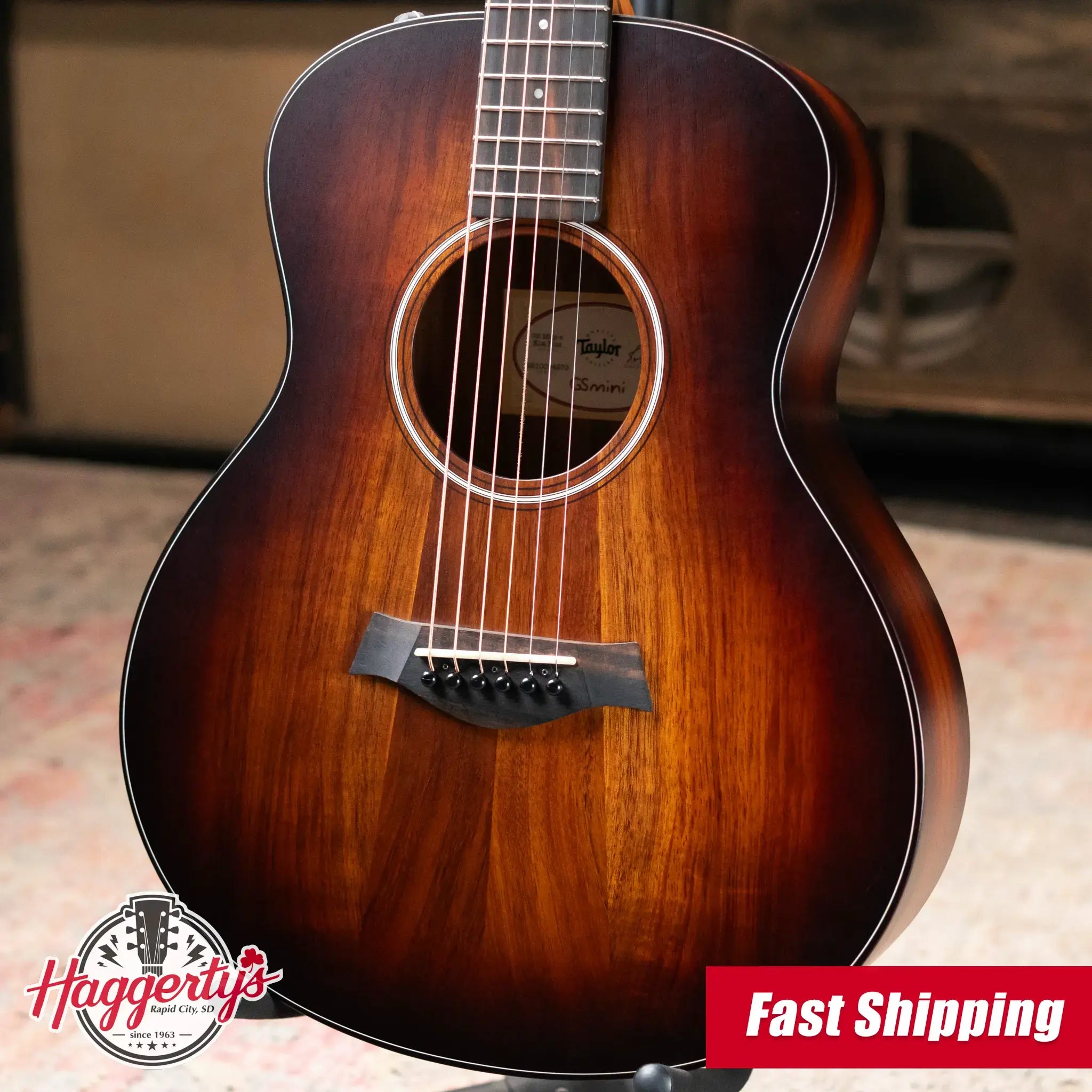 Taylor GS Mini-e Koa Plus Acoustic-Electric Guitar - Shaded Edgeburst with Aerocase