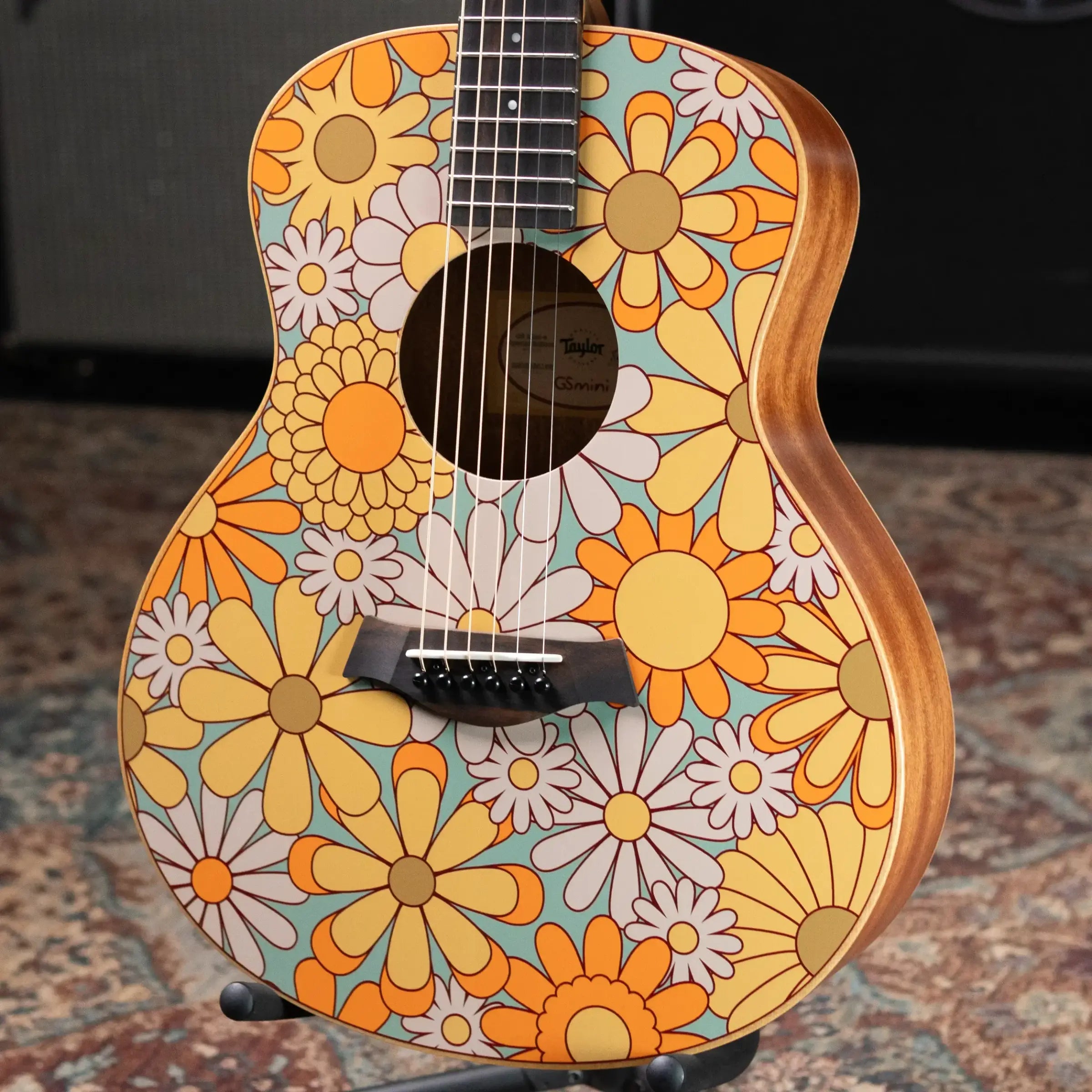 Taylor GS Mini-e Special Edition Acoustic/Electric Guitar - Blue Floral with GS Mini Hard Bag