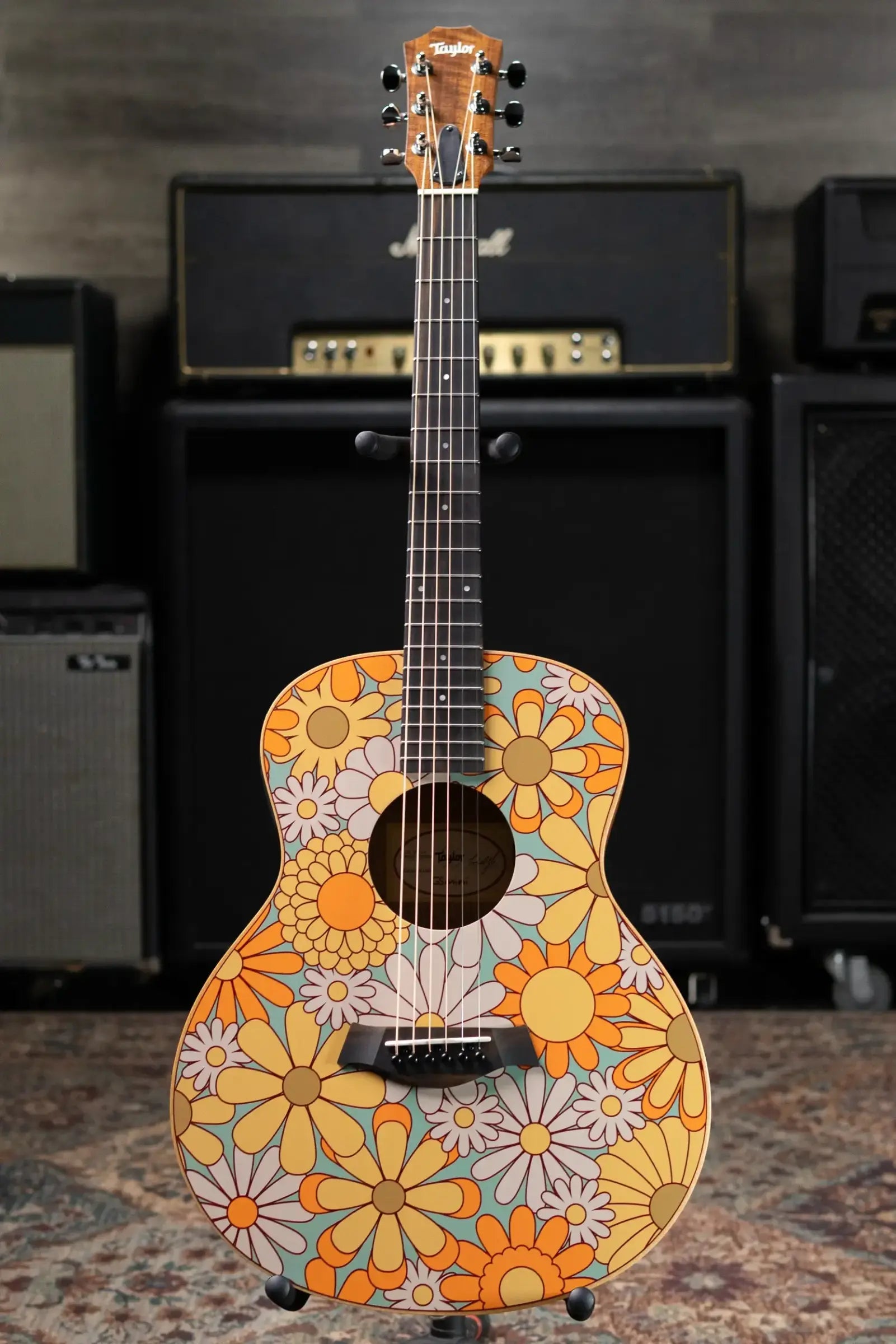 Taylor GS Mini-e Special Edition Acoustic/Electric Guitar - Blue Floral with GS Mini Hard Bag