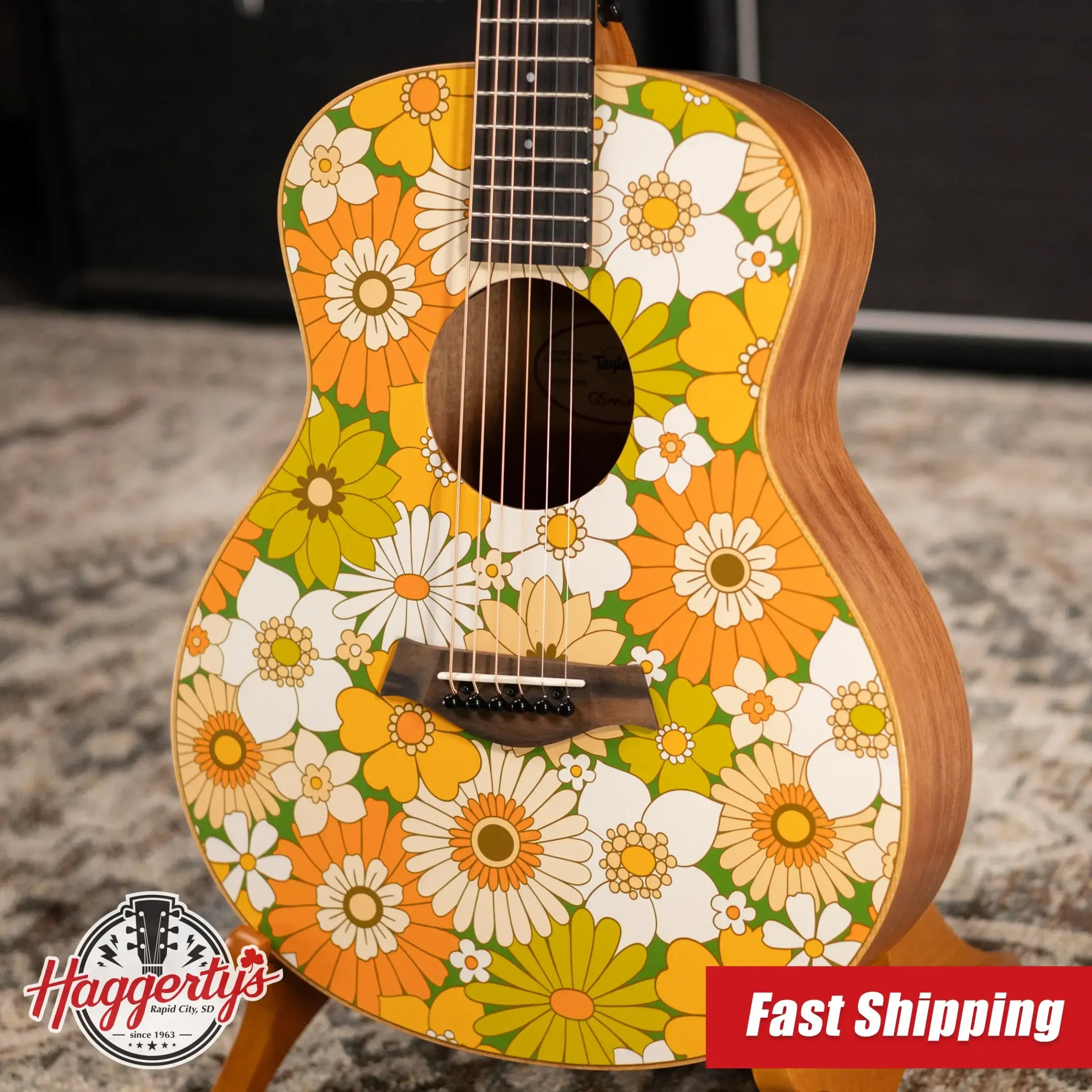 Taylor GS Mini-e Special Edition Acoustic/Electric Guitar - Floral Green with GS Mini Hard Bag