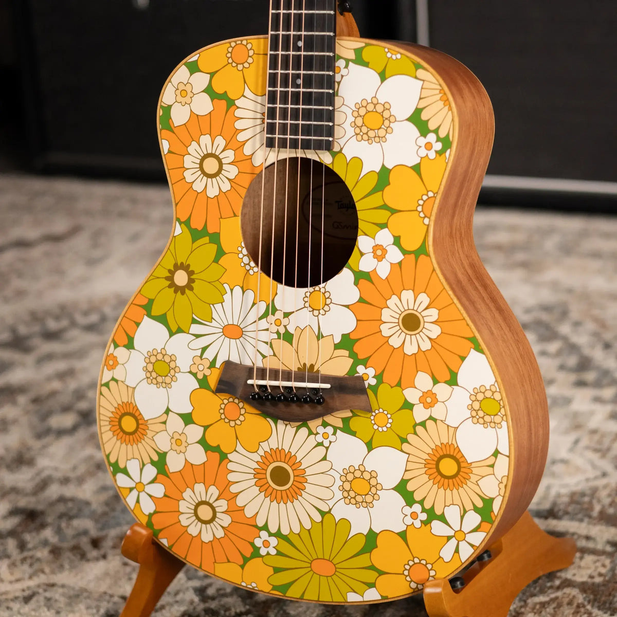Taylor GS Mini-e Special Edition Acoustic/Electric Guitar - Floral Green with GS Mini Hard Bag
