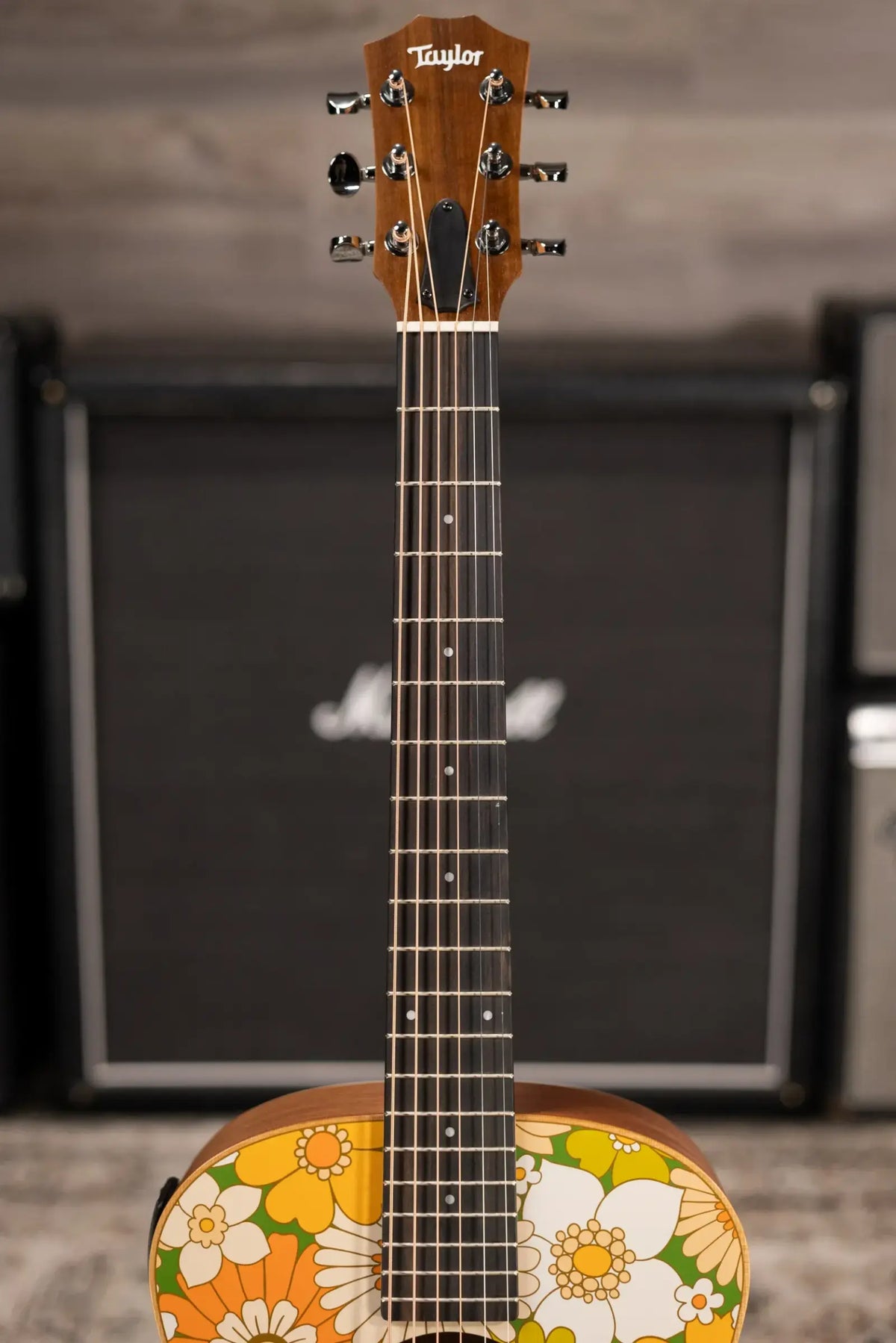 Taylor GS Mini-e Special Edition Acoustic/Electric Guitar - Floral Green with GS Mini Hard Bag