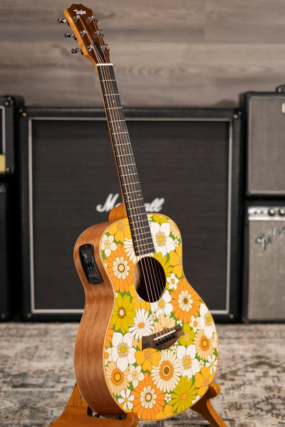 Taylor GS Mini-e Special Edition Acoustic/Electric Guitar - Floral Green with GS Mini Hard Bag