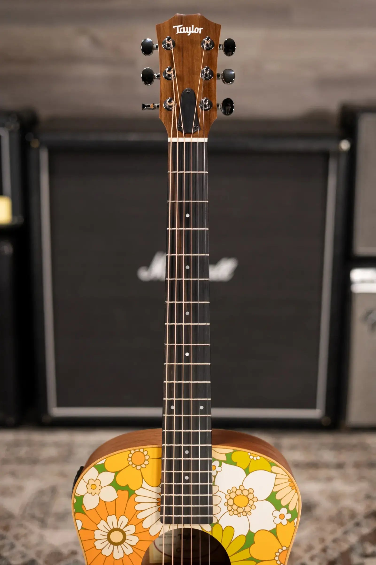 Taylor GS Mini-e Special Edition Acoustic/Electric Guitar - Floral Green with GS Mini Hard Bag