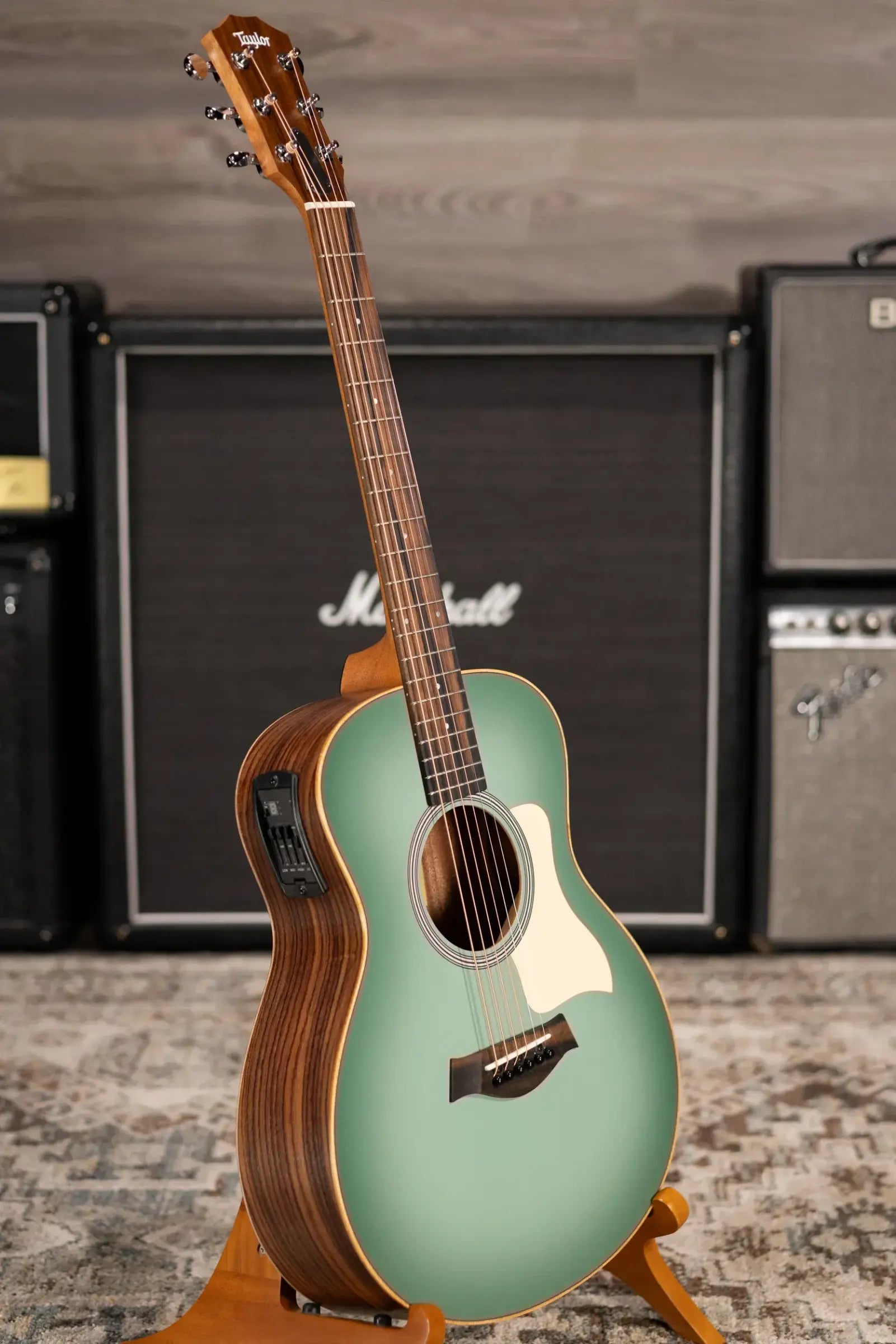 Taylor GS Mini-e Special Edition Acoustic/Electric Guitar - Vintage Teal Burst with GS Mini Hard Bag