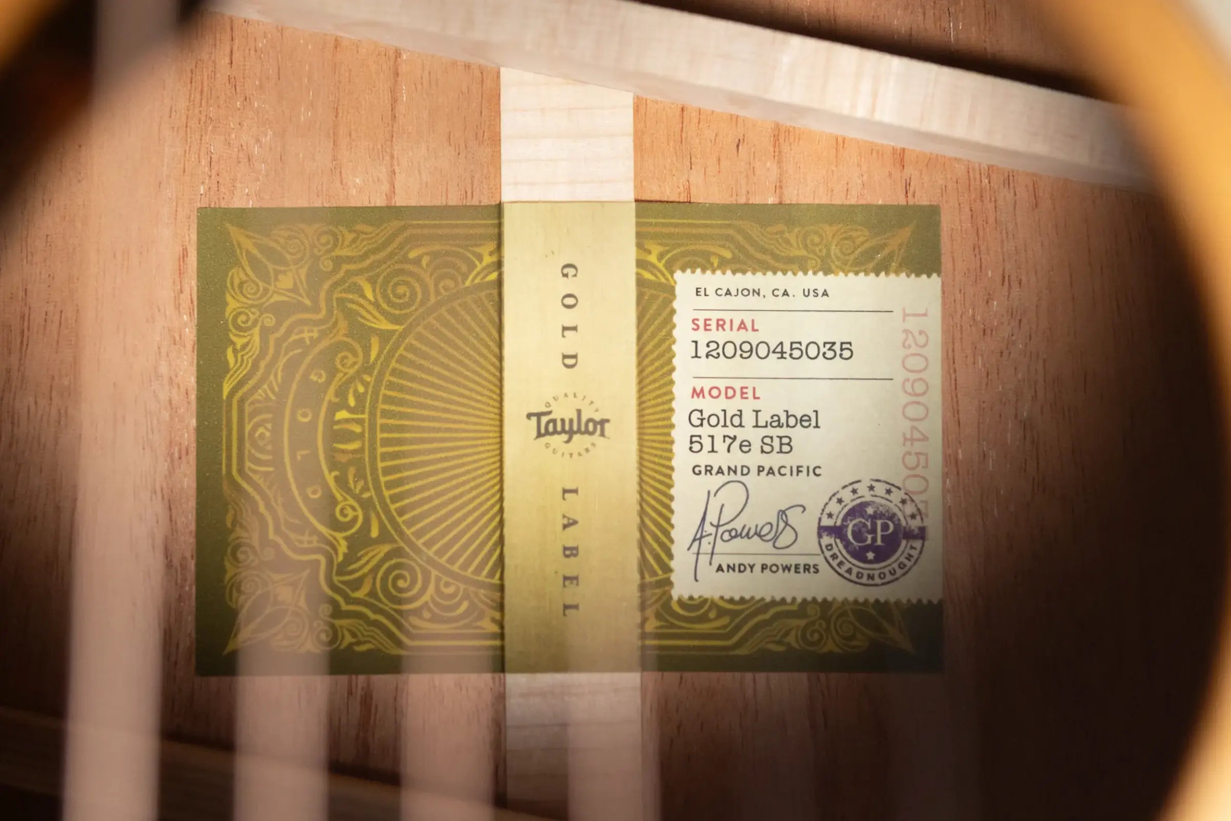 Taylor Gold Label 517e SB Grand Pacific Acoustic/Electric Guitar - Sunburst with Cream Pickguard and Hardshell Case