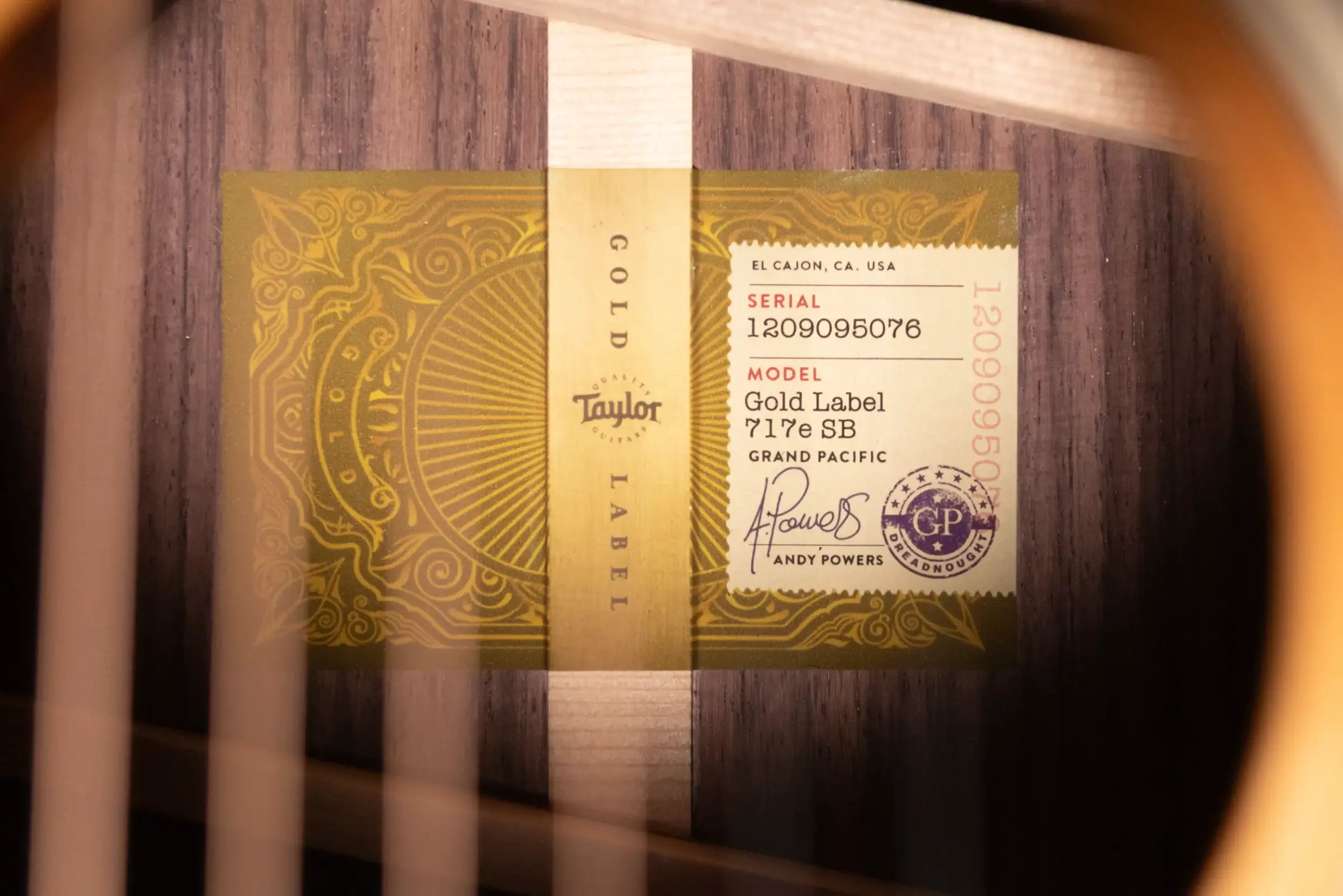 Taylor Gold Label 717e SB Grand Pacific Acoustic/Electric Guitar - Sunburst with Firestripe Pickguard and Hardshell Case