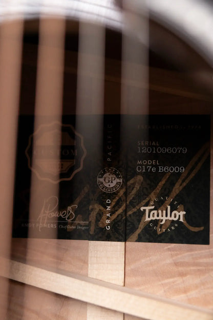 Taylor Gold Label C17e B6009 Catch Custom #9 Grand Pacific Acoustic/Electric Guitar - Maple (A Flame) Sitka Spruce (Bear claw) Top with Hardshell Case
