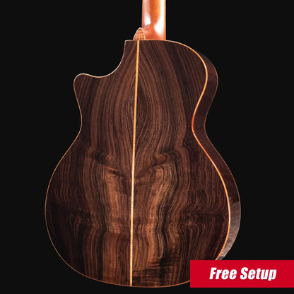 Taylor Guitars 4 Vets 814ce Special Edition Grand Auditorium Acoustic/Electric Guitar - Blacktop with Hardshell Case