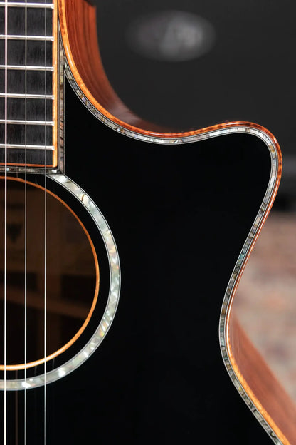 Taylor Guitars 4 Vets 814ce Special Edition Grand Auditorium Acoustic/Electric Guitar - Blacktop with Hardshell Case