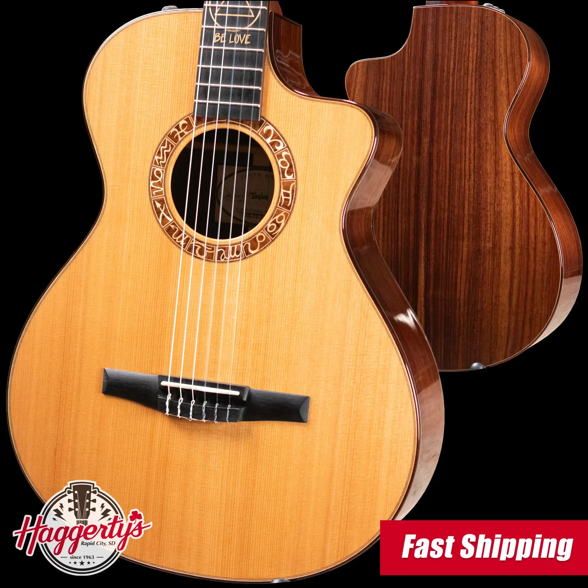 Taylor JMSM Jason Mraz Signature Nylon Grand Concert Acoustic/Electric Guitar with Hardshell Case