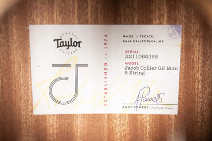 Taylor Jacob Collier Signature GS Mini 5-String Acoustic Guitar with GS Mini Bag