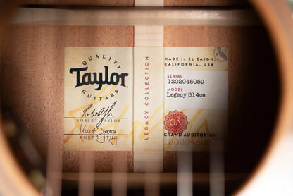 Taylor Legacy 514ce Grand Auditorium Acoustic/Electric Guitar with Hardshell Case - Demo