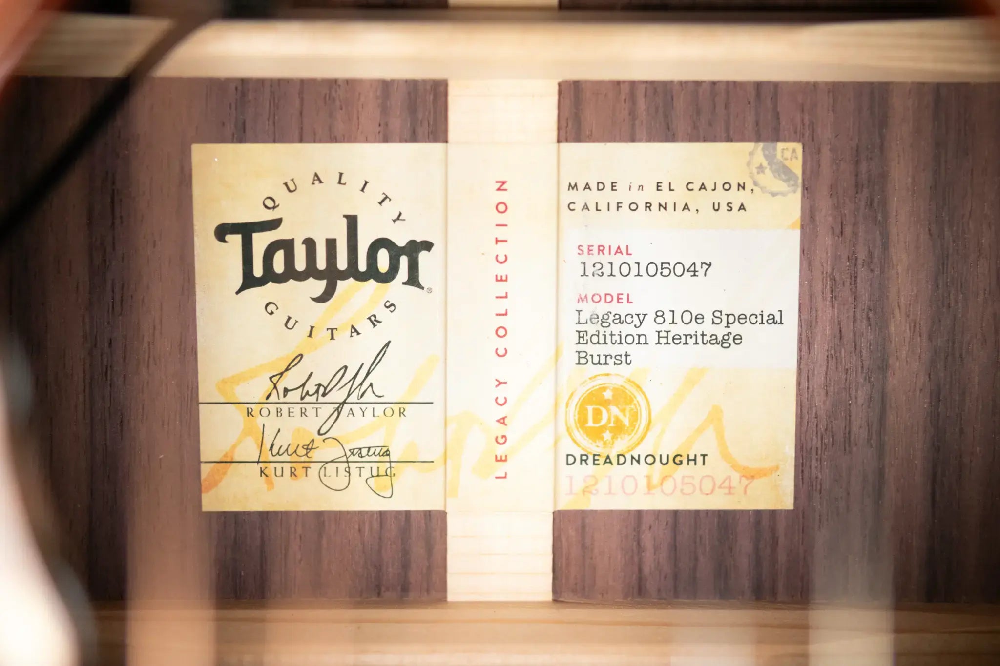 Taylor Legacy 810e Special Edition Acoustic/Electric Guitar - Heritage Burst with Hardshell Case