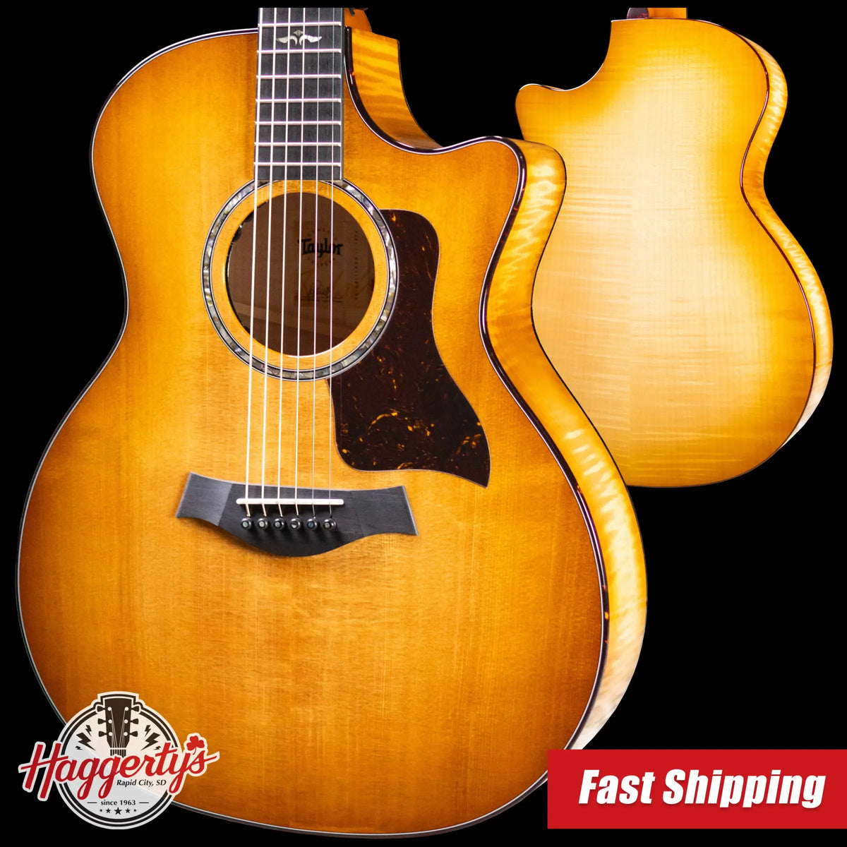 Taylor Next Generation 614ce Grand Auditorium Acoustic/Electric Guitar - Antique Blonde with Hardshell Case
