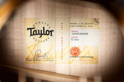Taylor Next Generation 614ce Grand Auditorium Acoustic/Electric Guitar - Antique Blonde with Hardshell Case