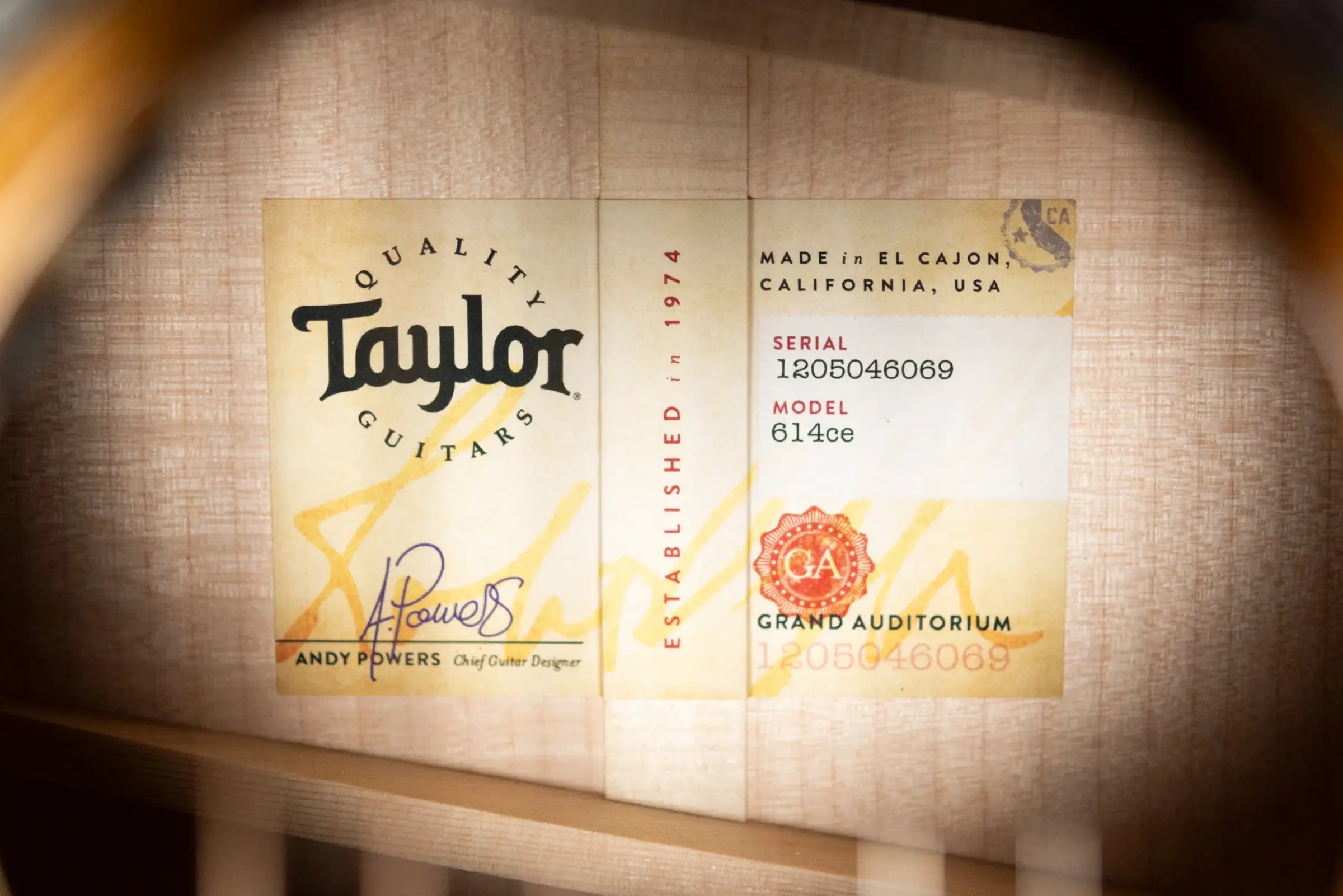 Taylor Next Generation 614ce Grand Auditorium Acoustic/Electric Guitar - Antique Blonde with Hardshell Case