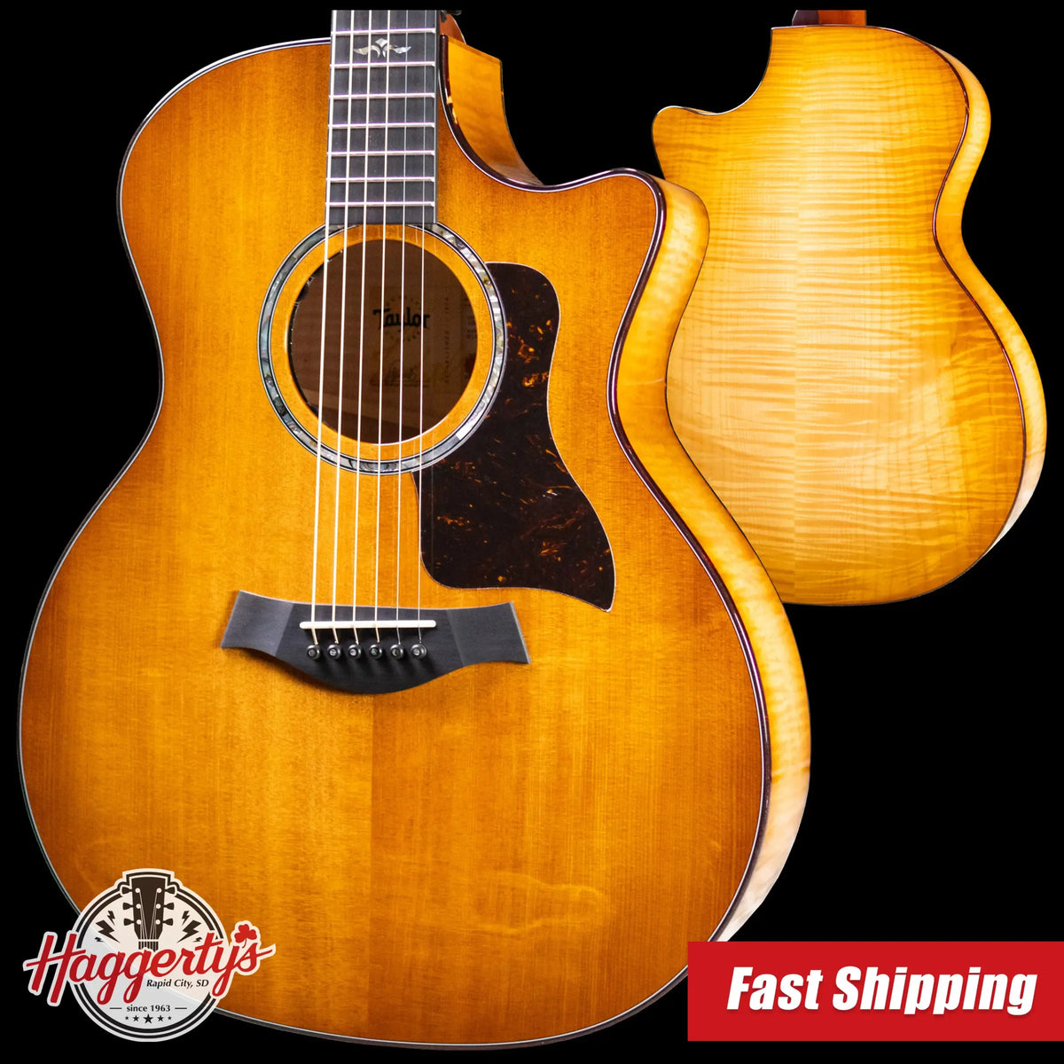 Taylor Next Generation 614ce Grand Auditorium Acoustic/Electric Guitar - Antique Blonde with Hardshell Case