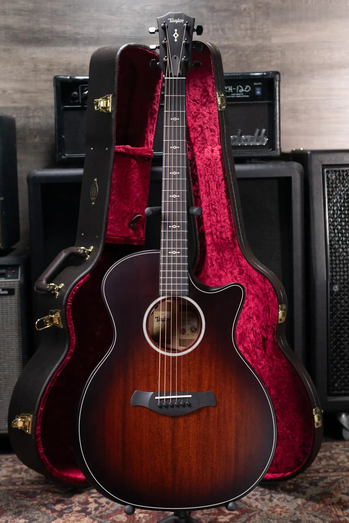 Taylor Next Generation Builder's Edition 324ce Grand Auditorium Acoustic/Electric Guitar - Tobacco Kona Burst with Hardshell Case
